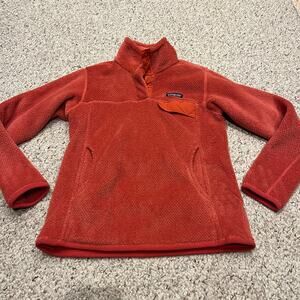 Patagonia Re Tool Snap T Pullover Fleece Womens Sz S Fuzzy Red Outdoor Gorpcore